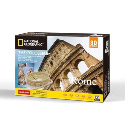 CubicFun 660976 National Geographic Puzle 3D Coliseo 3D   Juego de Manualidades con 131 Piezas, para niños a Partir de 8 años