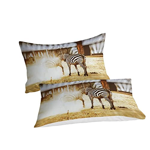 Housse de couette zèbre à fermeture éclair lit simple 135x200 - 3