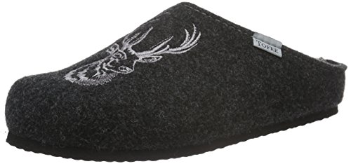 Tofee Herren 74-549 Hirsch Pantoffeln, Schwarz (anthrazit)