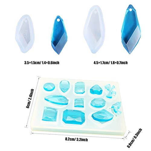 Miniatura 3 de Allazone 25 Pz Molde Silicona Resina, 12 Pz Silicona Moldes De Joyería, 5 Tipos De Herramientas De Fabricación Y 2 Pz Material De Relleno Para Hacer Artesanía De Joyería De Bricolaje