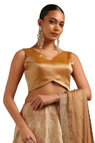 Image of Soch Womens V-Neck Tissue Princess Line Padded Sleeveless Blouse