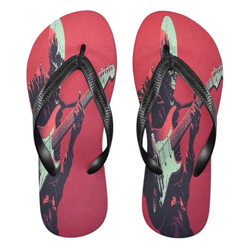 STAYTOP Cool Skeleton Playing Guitar Flip Flops Sandals of Men's & Women's,Sandals Beach Slippers Shower Slides