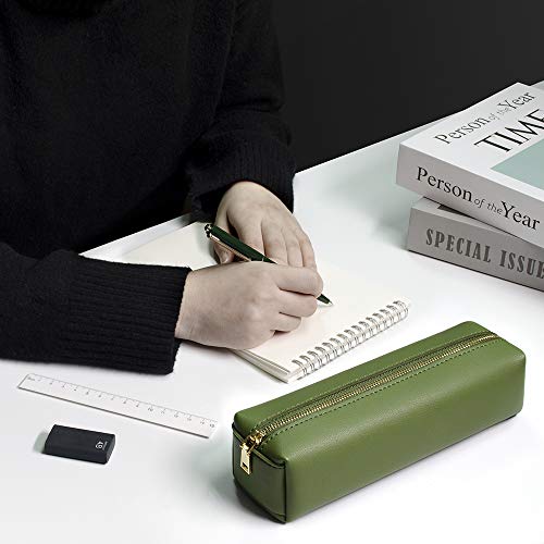 Image of PU Pencil Pen Case Portable Stationery Bag Big Capacity Pencil Pouch Cosmetic Organizer Bag for Adult