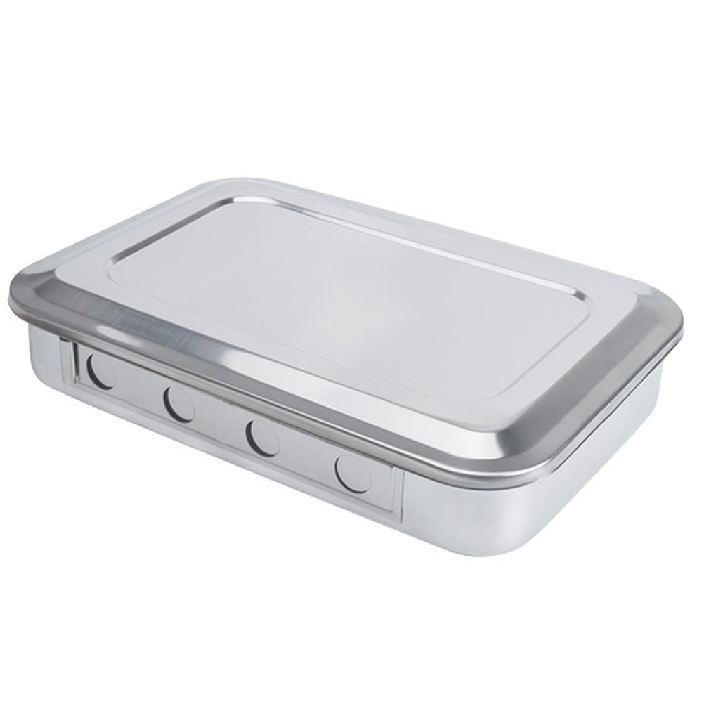Gatuida Matériel 1 Pc Bac de Acier Inoxydable boîte Ophtalmique Plateau boîte Trempage Carré de de Rangement