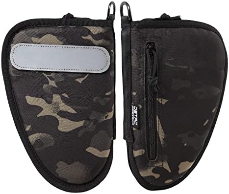 DBTAC Pistol Rug Case | Tactical 1x Handgun Firearm Shooting Padded Case with Lockable Zipper, Removable & Reflective Patch (8.5" x 5.5" Small Pistol Case, Black Camo)