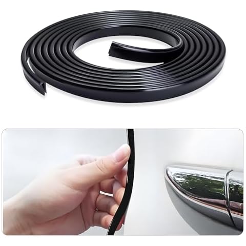 Wogomz Car Door Edge Guard, 16.4Ft (5M) U Shape Rubber Seal Edge Trim Vehicle Door Protector, Anti-Collision Automotive Protection Door Edge Guard Trim, Universal Car Accessories (Black) Cover