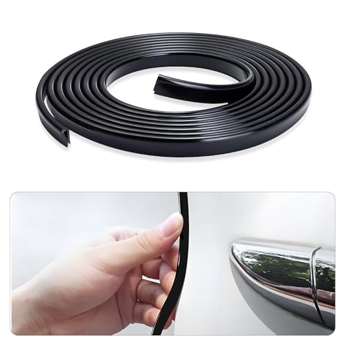 Wogomz Car Door Edge Guard, 16.4Ft (5M) U Shape Rubber Seal Edge Trim Vehicle Door Protector, Anti-Collision Automotive Protection Door Edge Guard Trim, Universal Car Accessories (Black)