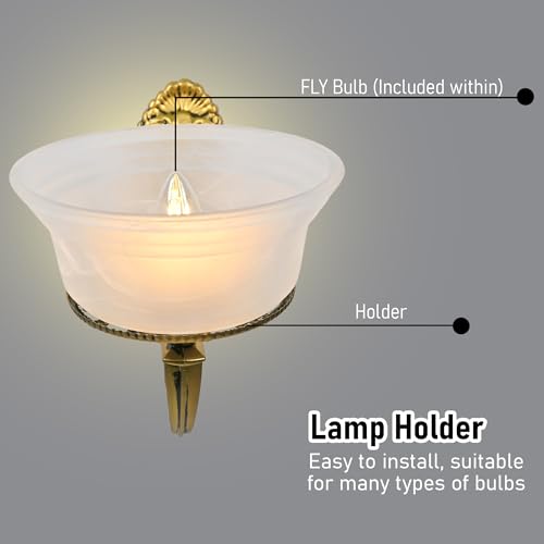 Image of WHITERAY Golden Antique Designer Imported Wall Light Wall lamp for Bedroom, Living Room,Kitchen, Bars, malls, Besides The Bed, Balcony Home Decoration (1112 (Single) with Bulb)