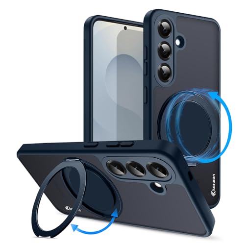 Image of KARWAN Tough Shockproof Armor Back Case Cover Compatible with Samsung Galaxy A36 with 360 Degree Rotation Magnetic Attraction Ring Holder Heavy Duty Rugged Case with Magnetic MagEase Wireless Charging