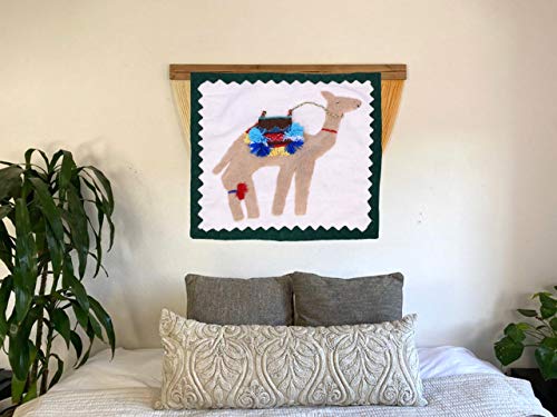 Vintage Filzierter Teppich, Wandbehang eines Kamels in der Wüstenoase, Kamelmuster, Wandbanner, Kinderzimmer, Wohnzimmer, Dekoration, Größe: 61 x 61 cm - Image 5