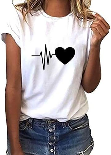 TWGONE Fashion Women's Loose Short-Sleeved Letter T-Shirt Casual O-Neck Top