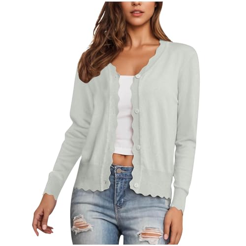 Women's Cardigan Sweater V Neck Lightweight Button Front Knit Tops - image 1