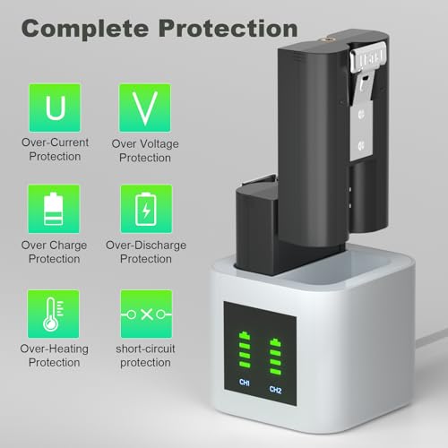 E EGOWAY 2-Pack Ring Batteries Replacement with Charger Station, 6400mAh - image 3