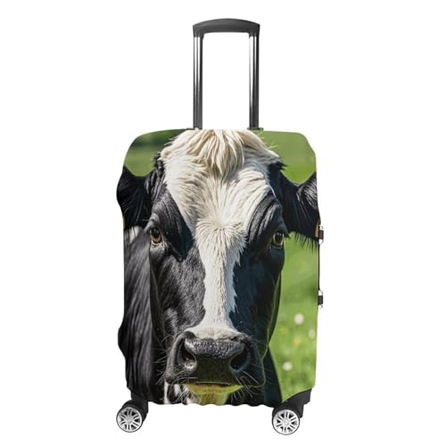Travel Luggage Cover Elastic Suitcase Protector Anti-Scratch Washable Cow Black And White Spot Luggage Sleeve Tsa Approved Carry on Covers Baggage Cover Fits 18-32 Inch Luggages