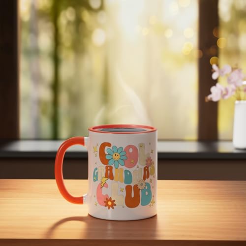 Taza de cerámica Cool Grandmas Club 11 onzas naranja/blanco miniatura 3