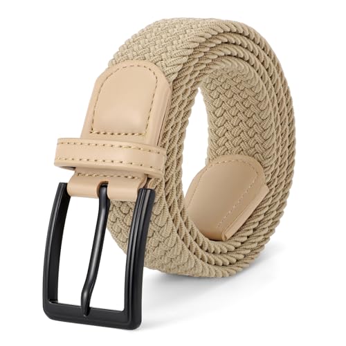 Image of BELTROAD Elastic Braided Belt Mens Golf Belts No-Hole Design Lightweight Breathable Woven Stretch Belt for Golf Casual