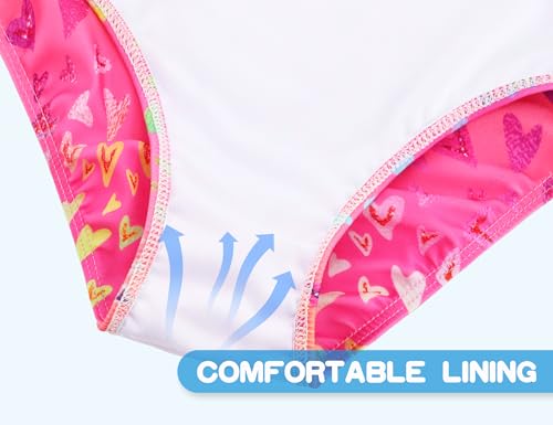 Image of Snowheart Girls Swimsuit One Piece Bathing Suit Kids Quick Dry Shoudler Ruffle Floral Swimwear for 3-12 Years Old