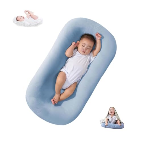Image of Baby Lounger,Baby Lounger 0-24 Months, Baby Lounger for Newborn, Soft Breathable Lounger Pillow for Infants (Blue)