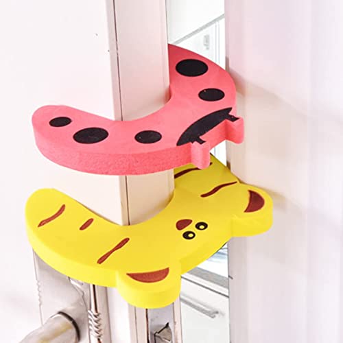 Image of KPNG 2 PCS Different Cartoon Animal Cushion Children Safety Foam Door Stopper Childproof Door Stoppers Curve Shaped Door Stopper (Random, 2)