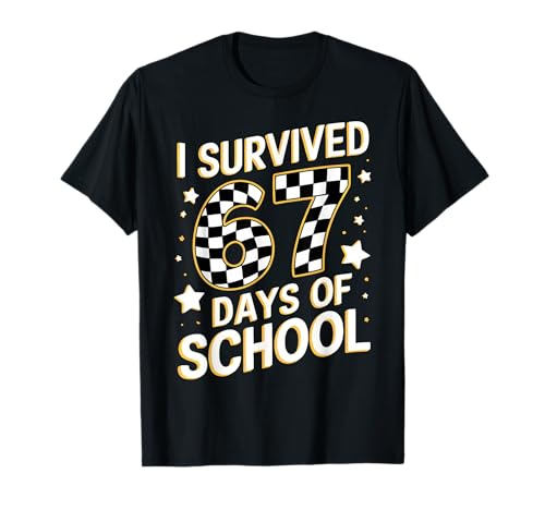 67th Day of School Teacher Kids 67 Math Meme Teacher Student T-Shirt