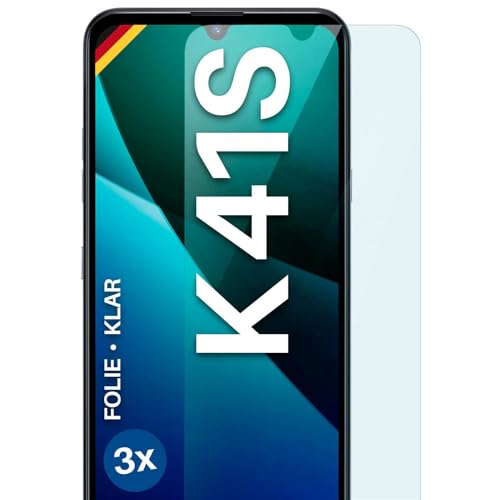 moex für LG K41S Schutzfolie Bildschirmschutz Folie Ultra-klar HD 0,2 mm kompatibel mit jeder Hülle, Anbringen ohne Blasen, Handyfolie Extra Kratzfest, FlexProtect 3 Stück