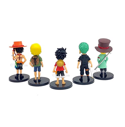 Image of Trunkin One Piece Small Set Of 8 Anime Rubber Action Figures Nami Ace Sanji Roronoa Zoro Monkey D Luffy Collection Model Weeb Manga Collectible Figurines,Multicolor