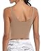 Oalka Sports Bra Womens Longline Padded Crop Tank Yoga Bras Workout Fitness Top Taupe Light Brown S