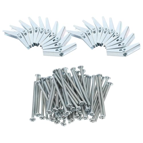 PRETYZOOM Microwave Installation Screws 60pcs Drywall Anchor Kit Heavy Duty Toggle Bolts for Secure Mounting