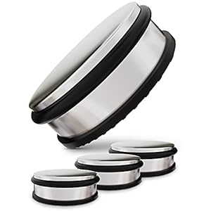 Ferma Porta da Pavimento Pesante – Set di 4 – Acciaio Inox – con 4 Anelli di Ricambio in Silicone – 1,1kg – Bloccaporta