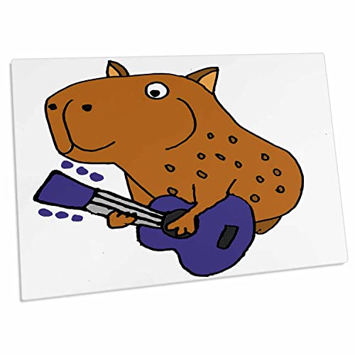 3dRose Pad para escritorio Capybara tocando guitarra miniatura 1