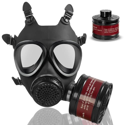 Gas Masks Survival Nuclear and Chemical – Gas Mask with 40mm Gas Mask Filter – Full Face Respirator Mask for Gases Chemicals Vapors Dust Painting Welding