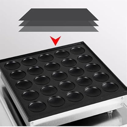 Elektrische Pfannkuchen-bäckermaschine, 1750w Mini Holländische Pfannkuchen-backmaschine, 25 Löcher Antihaftbeschichtete Waffel-pfannkuchenmaschine, Für Die Heimküche Restaurant Bäckerei – Bild 5