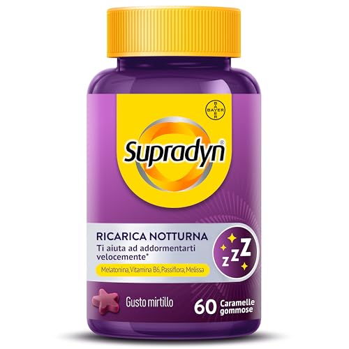 Supradyn Ricarica Notturna, Melatonina Per Dormire, con Vitamina B6, Passiflora