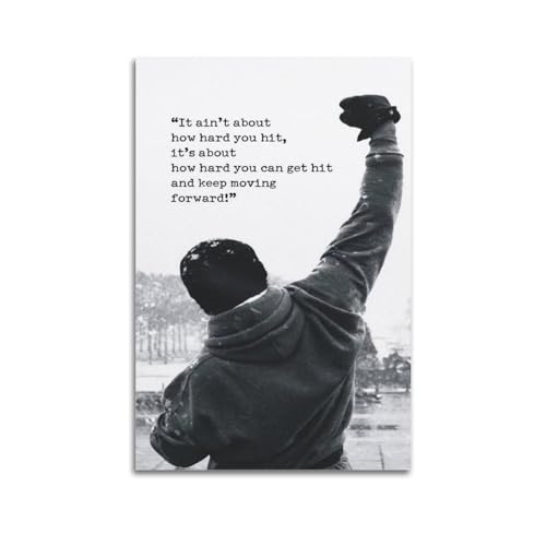 RIOEPURRT Rocky - Póster de película inspirador, pintura decorativa, lienzo, póster de pared e imagen artística moderna para decoración de dormitorio familiar, 20 x 30 cm