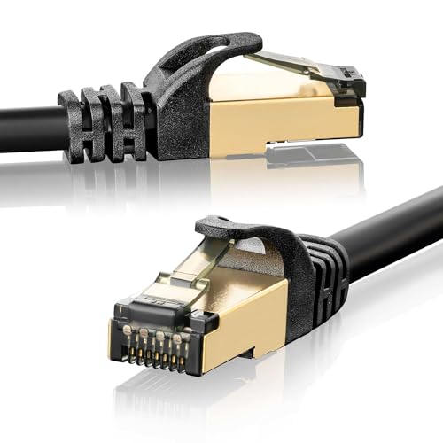 SEBSON LAN Kabel Außen 50m CAT7 rund, Netzwerkkabel 10 Gbit/s - wasserdicht UV-beständig IP67 -...