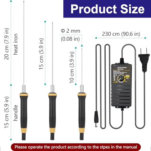 Hot Wire Foam Cutter Kit, 3-in-1 Electric Styrofoam Cutter with 3Pcs Hot Cutting Pen(4", 6", 8"), Foam Board Cutter with 9-36W Voltage Controller, for Cutting, Detail Handling, DIY Crafts - Image 2