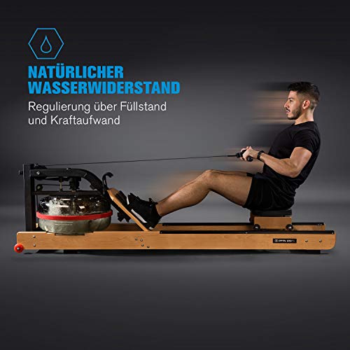 Capital Sports Stoksman 2.0 Rudergerät für Zuhause, Echtholz Rudergerät Wasser, Wasserrudergerät mit LCD-Display, 120cm… – Bild 5