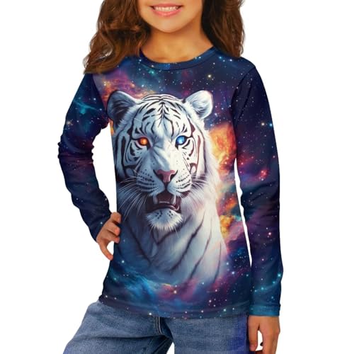 Image of WELLFLYHOM Long Sleeve T-Shirt for Boys Girls 3-16 Years Old Tee Tops Crewneck Pullover Shirts Fall Outfits