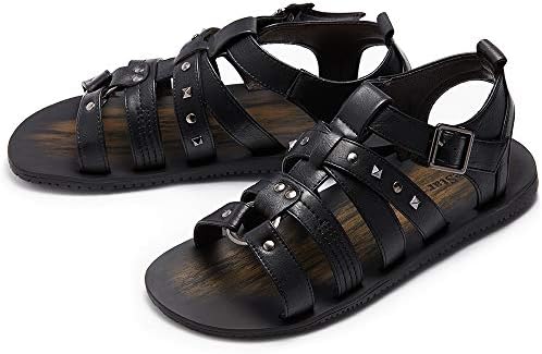 スポンサー Amestar サンダル メンズ ファッション 革 オフィス ビーチ カジュアル スタッズ グラディエーター シューズ B08b5s44yv 1 790円