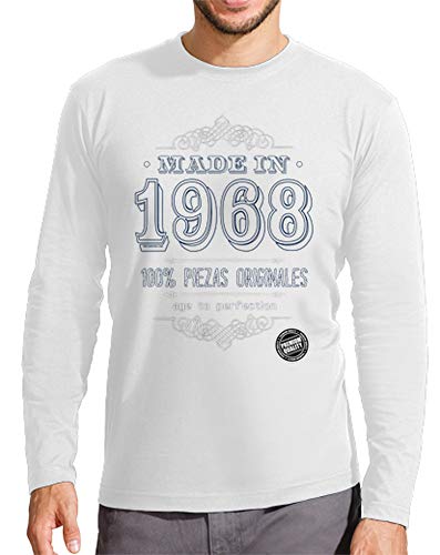 latostadora - Camiseta Made In 1968 para Hombre Blanco XL