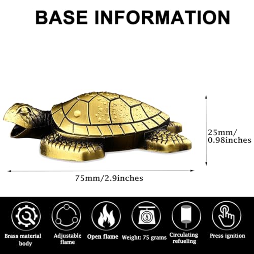 Encendedor de metal forma tortuga con llama suave recargable miniatura 2