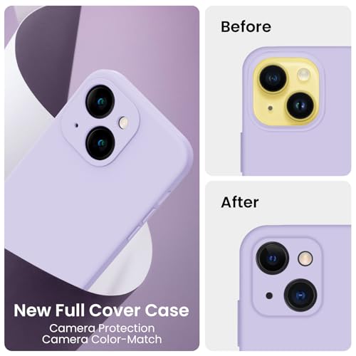 Image of FireNova Designed for iPhone 14 Case, Silicone Upgraded [Camera Protection] Phone Case, Soft Anti-Scratch Microfiber Lining Inside, 6.1 inch, Clove Purple