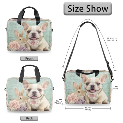 Bolso para portátil 15.6-16 pulgadas con diseño de perro y conejo miniatura 6