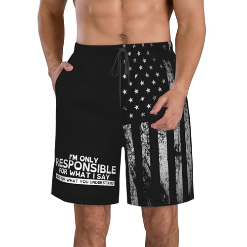 I'm Only Responsible for What I Say, Not for What You Understand Graphic Swim Trunks Hawaiian Beach Short Quick Dry2