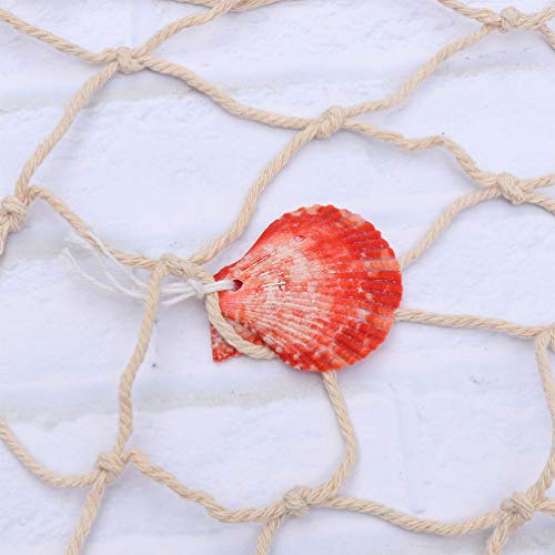 Tomaibaby 200X100x0. Rede de Peixe Decorativa de 3 Cm Com Concha 1Pc Tema NÃ¡utico Rede de Peixes Fo