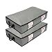 wsryx Underbed Storage Bags, 2 Pack Long Under The Bed Organizer Storage Container Bins Box for Clothes, Comforters, Blanket, Foldable with Clear Window