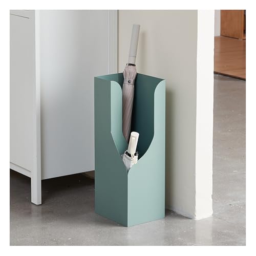 Porte-parapluie en métal vert et son bac de récupération d'eau au design soigné - 7