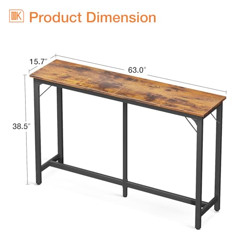 ODK-63-inch-Bar-Table-Bar-Height-Pub-Table-Counter-Height-Bar-Table-Rectangular-High-Top-Kitchen-Dining-Counter-Tables-with-Sturdy-Legs-Easy-to-Clean-Top-Indoor-use-Rustic-Brown ODK 63 inch Bar Table Bar Height Pub Table Counter Height Bar Table Rectangular High Top Kitchen Dining Counter Tables with Sturdy Legs Easy to Clean Top Indoor use Rustic Brown