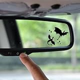 Set of 6 Tiny Dragons Rearview Vinyl Decal Celestial Dragons Car Decal Vinyl Sticker Halloween Car Decal Book Dragon Lover Gift Sticker Laptop Stickers Dragons Water Bottle Sticker (Black)