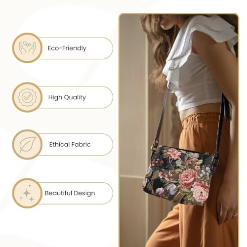 Image of Signare Tapestry Crossbody Bag Sling Shoulder Purse for Women
